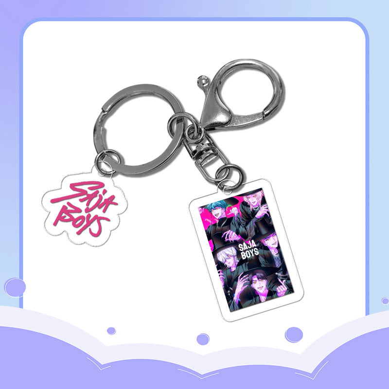 Kpop Demon Hunters Saja boys acrylic mini keychain