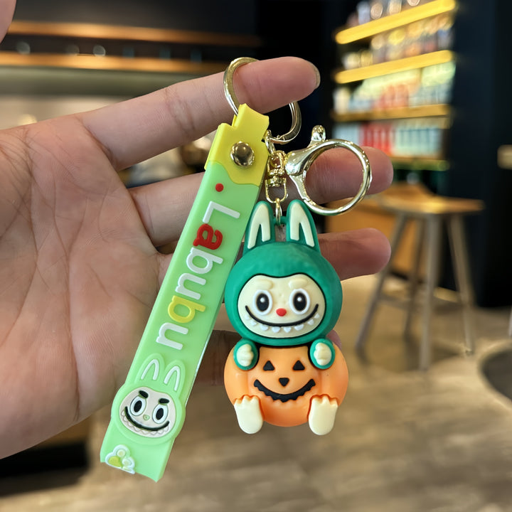 Pumpkin labubu keychain pendant cute Halloween  keychain