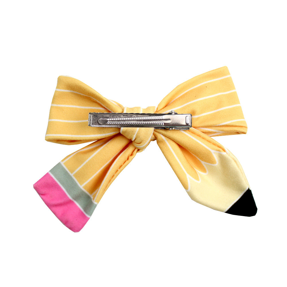 Back to school pencil bow hair accessories 3pcs set