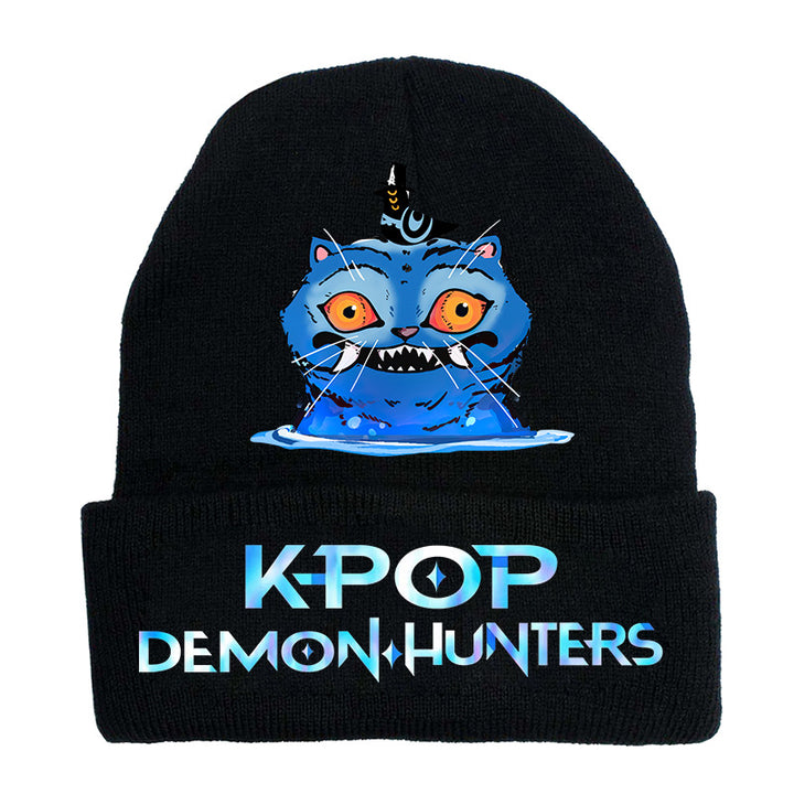 Kpop Demon Hunters knitted beanie hat-black