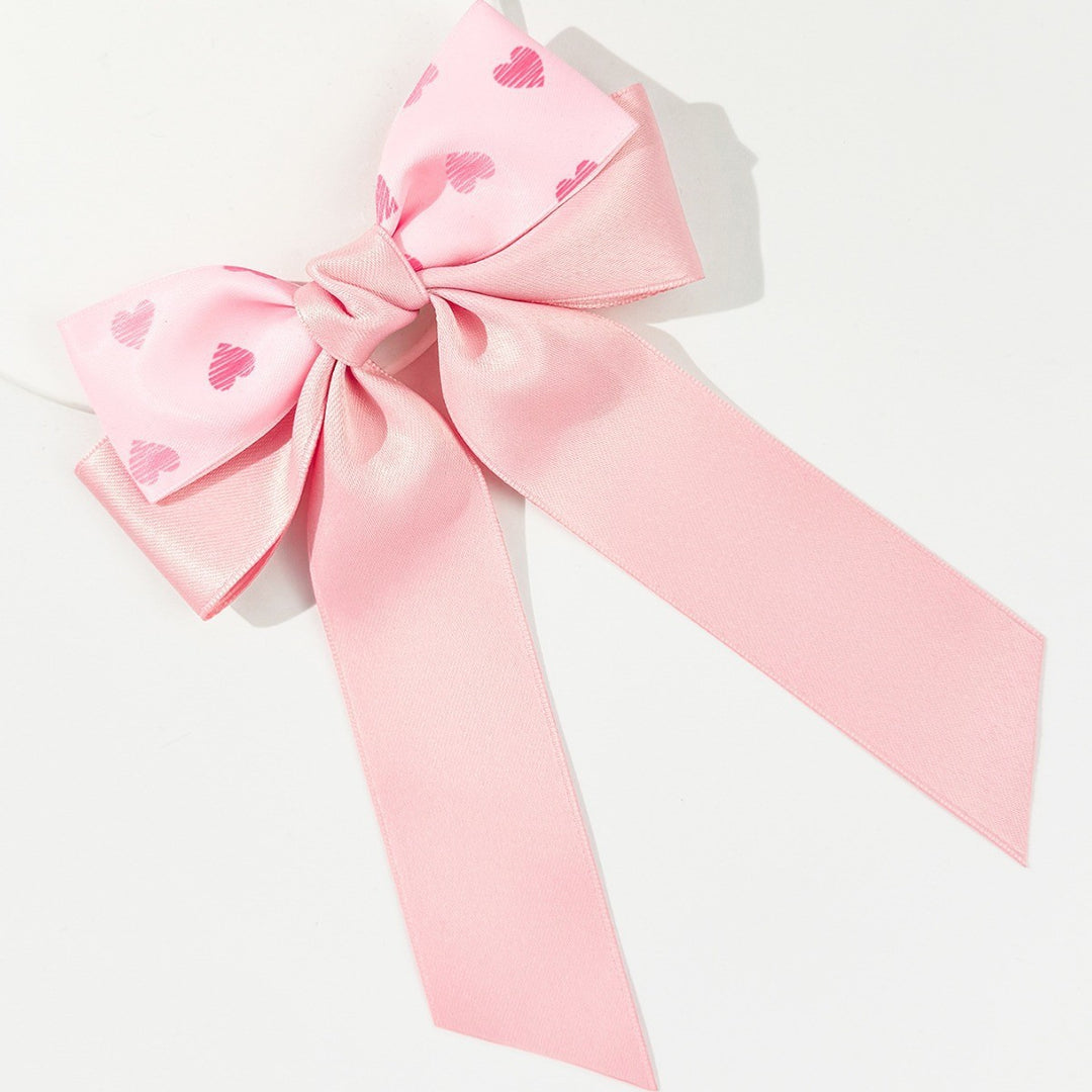 Valentine's Heart ribbon bow hair clip sweet girl hair clip