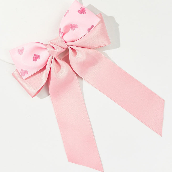 Valentine's Heart ribbon bow hair clip sweet girl hair clip