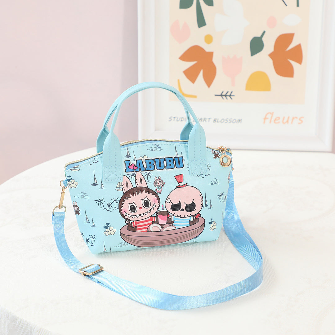 Children's Labubu cartoon PU leather handbag