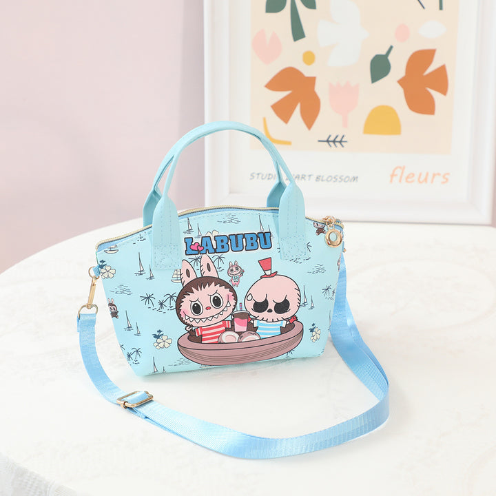 Children's Labubu cartoon PU leather handbag