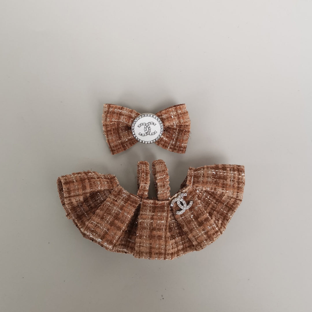 Labubu designer dress&necklace set dolls clothes