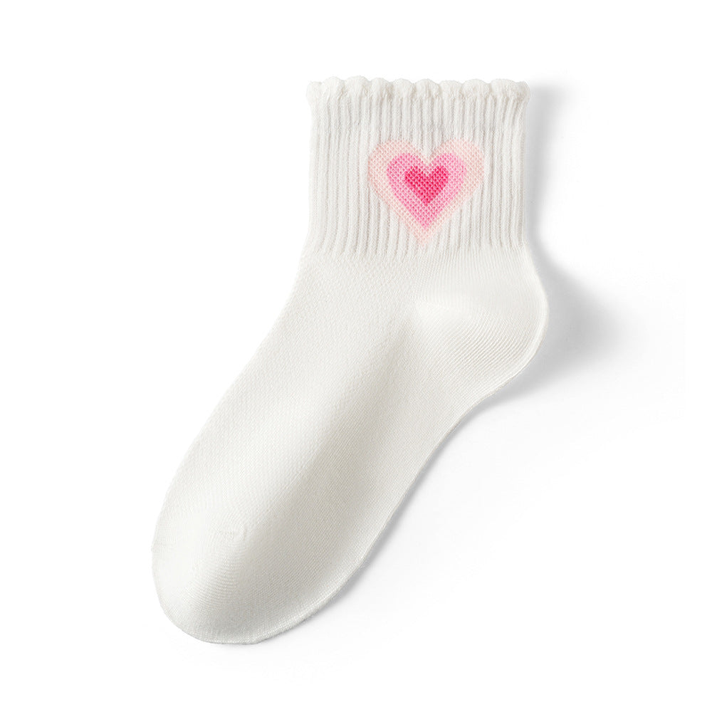 Colorful dopamine heart-pattern socks Valentine's socks