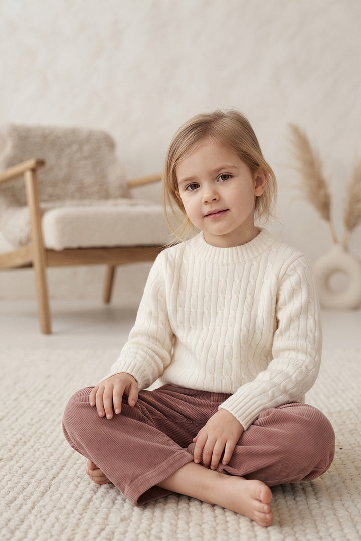 Children's Cable-Knit Soft Sweater Long-Sleeve Sweater for Boys and Girls