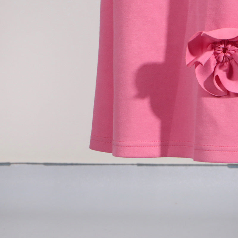 Pink Flower embellished Maxi dress 3D flower collage dress
