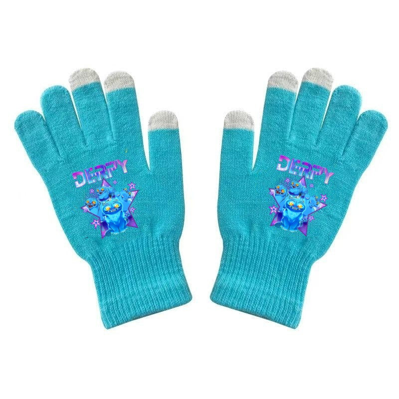 KPOP demon hunters Printed Knitted Touch Screen Gloves