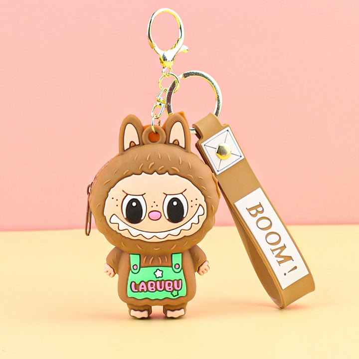 Children's silicone labubu coin purse key chain pendant gift