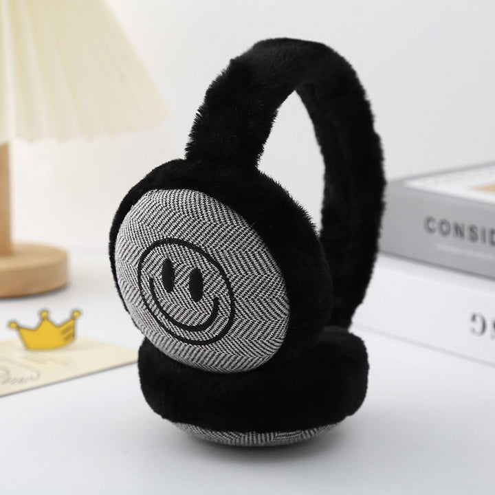 Smiley plush warm earmuffs outdoor windproof earwarmers for boys