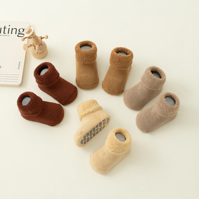 Newborn baby non-slip Terry plush socks