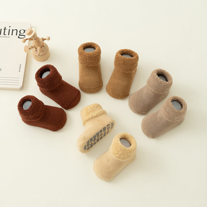 Newborn baby non-slip Terry plush socks