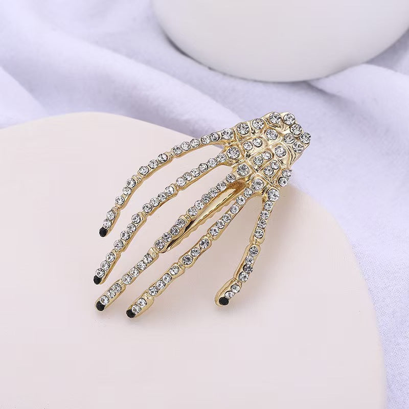 Halloween  diamond Skeleton Hand Hair Clip
