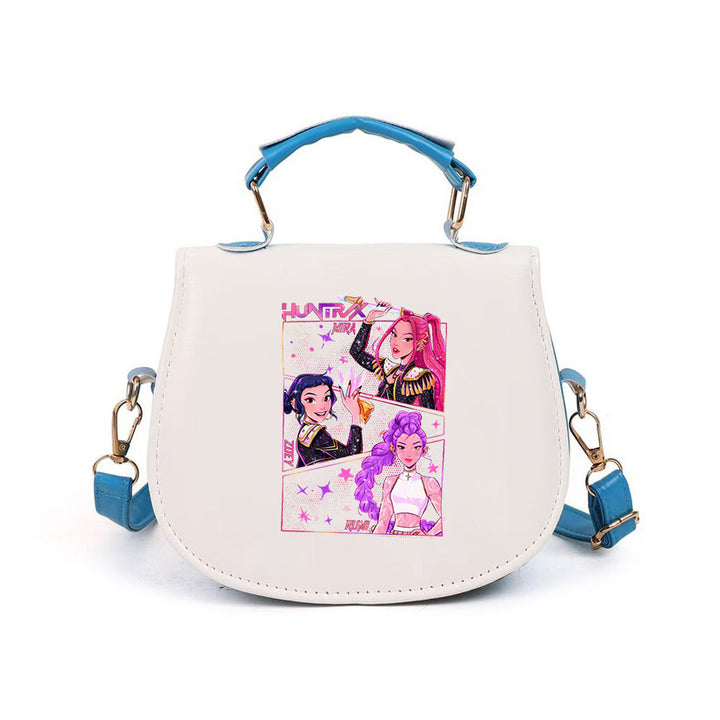 Kpop Demon Hunter small PU handbag shoulder bag-blue