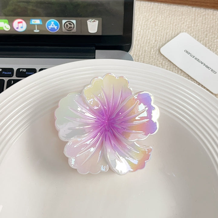 Colorful gradient flower hair shark clip for women