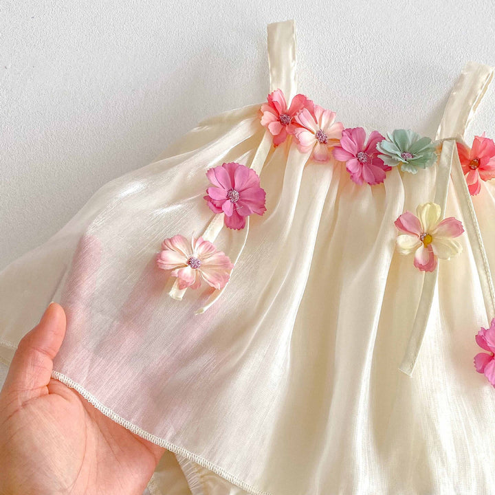 Baby girls summer sling flower romper