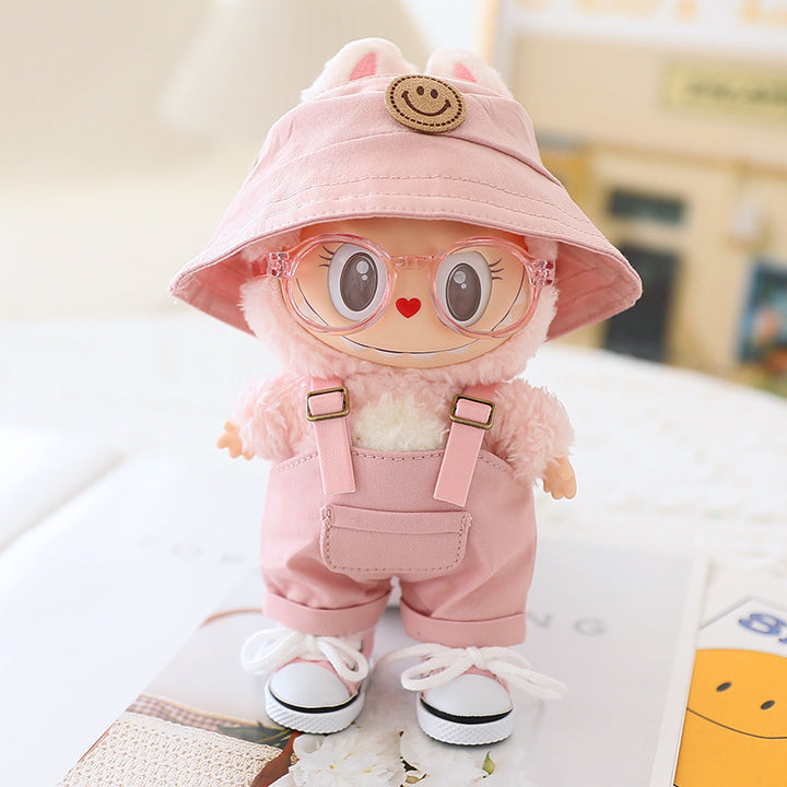 Summer overalls 4pcs set for labubu dolls clothes