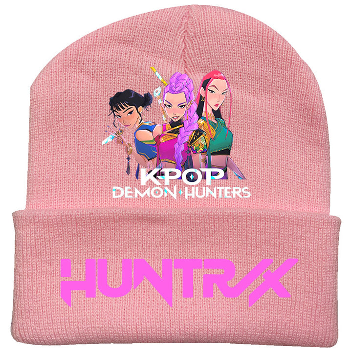 Kpop Demon Hunters knitted beanie hat-pink
