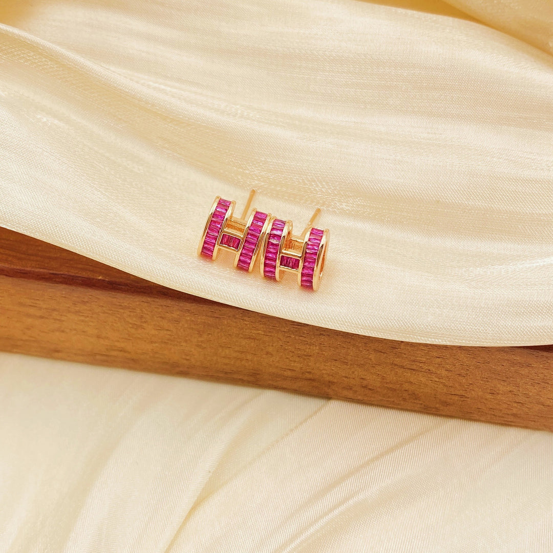 Luxury Letter H stud earrings