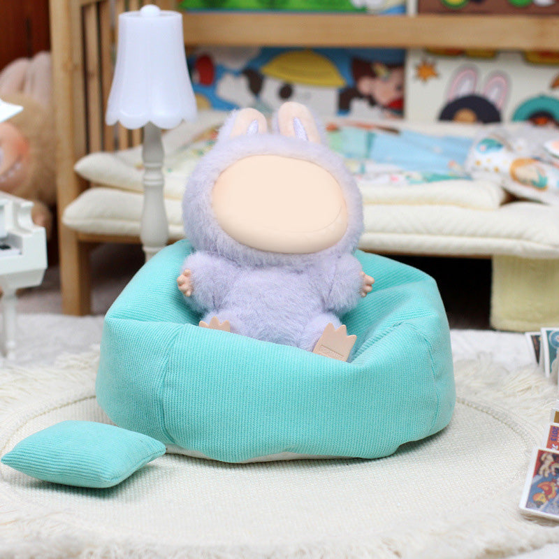 Mini lazy sofa for sitting labubu