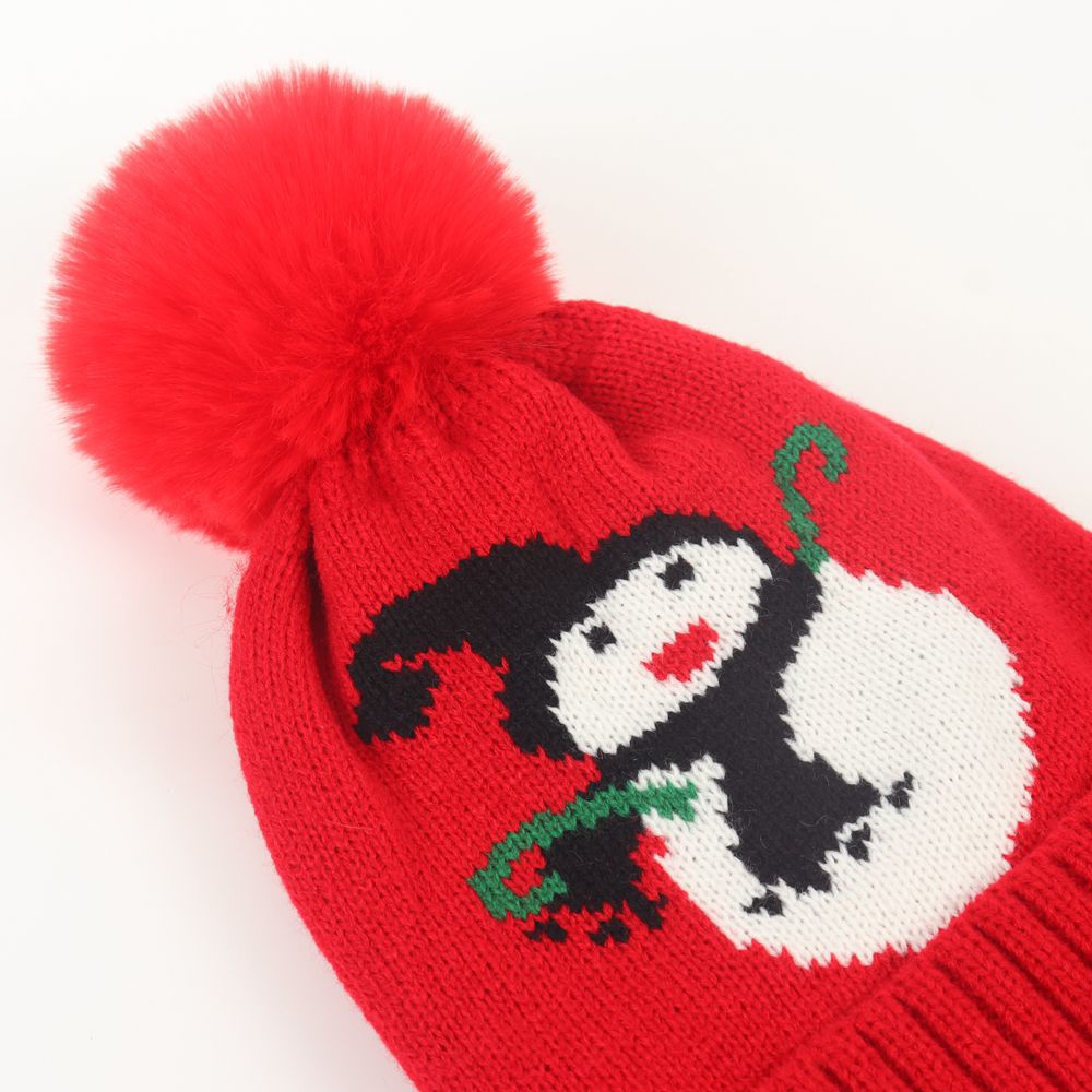 Kids Christmas knitted hat snowman jacquard beanie