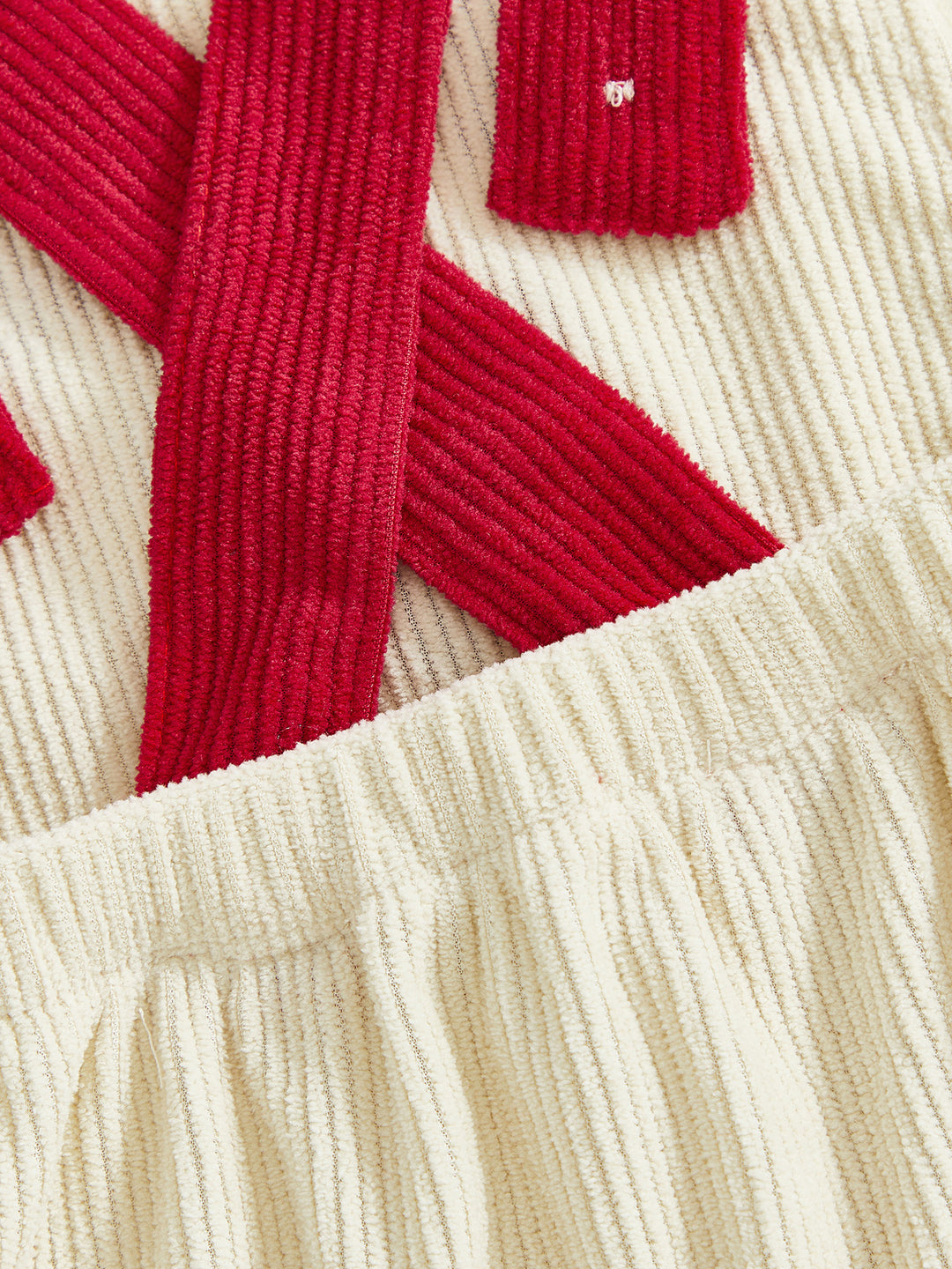 Baby Valentine's corduroy letter heart embroidered sleeveless romper