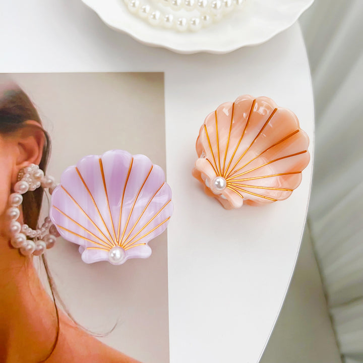 Summer Seaside Pearl Shell Acetate Hair claw clips