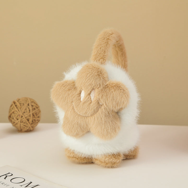 Cute smiley stars plush earwarmers cartoon windproof earmuffs