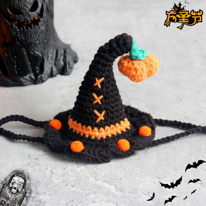 Halloween pet handmade crochet hat bib funny costume