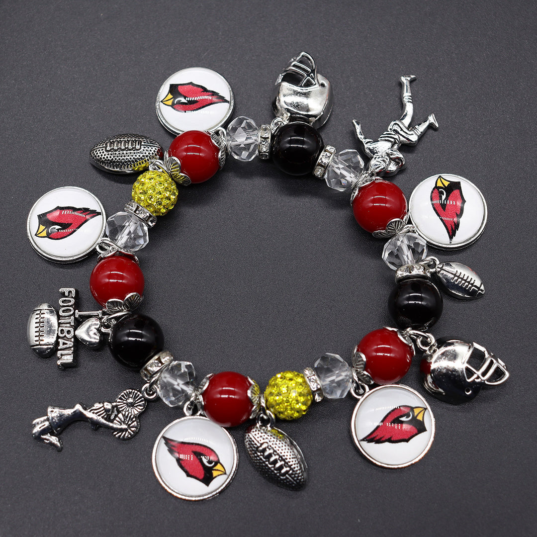 Football Game Day Alloy pendant beaded bracelets