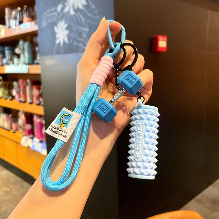 Fitness Series Silicone yoga foam roller Keychain Creative Gift