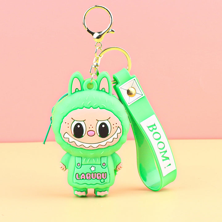 Children's silicone labubu coin purse key chain pendant gift