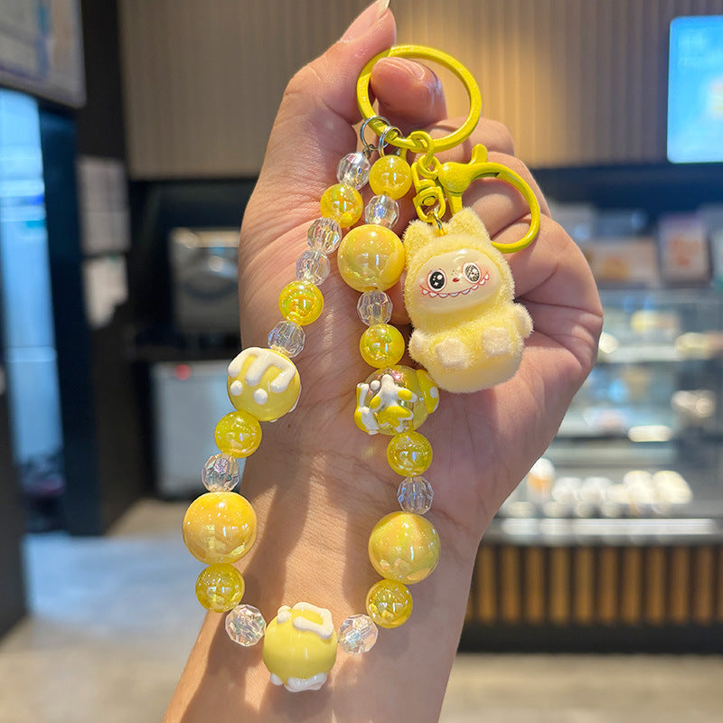 Crystal Quicksand Labubu Keychain Bag Pendant