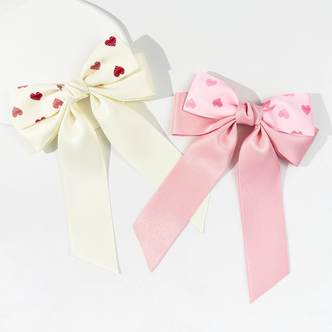 Valentine's Heart ribbon bow hair clip sweet girl hair clip