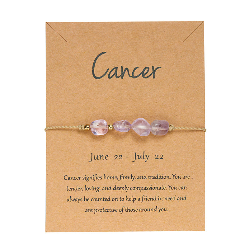 12 Zodiac Signs Natural Stone Hand-woven Bracelet