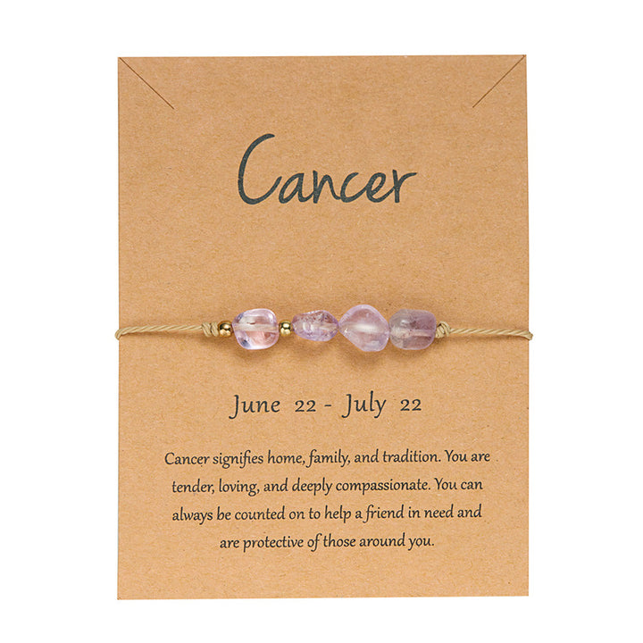 12 Zodiac Signs Natural Stone Hand-woven Bracelet