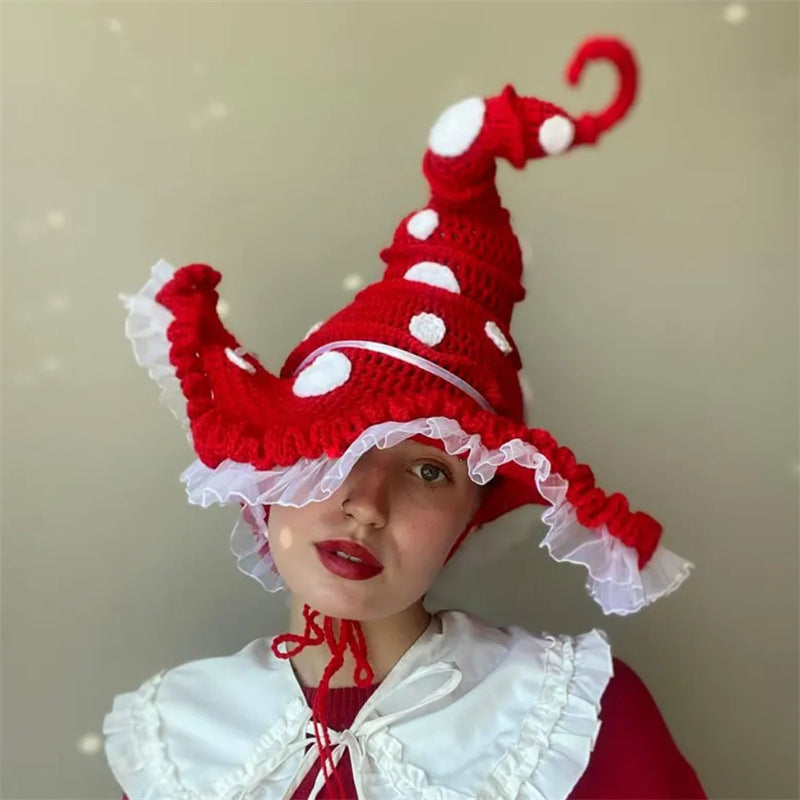 Halloween hand-crocheted personality party witch hat
