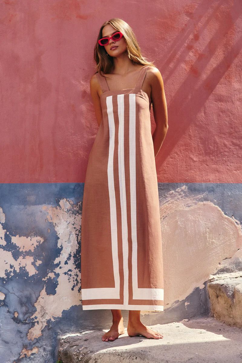 Color Block Square Neck Dress for vacation