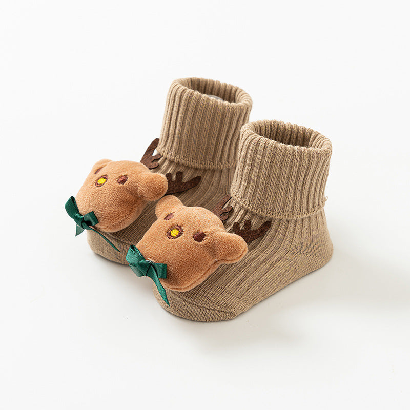 Newborn baby non-slip cotton cute mid-calf socks