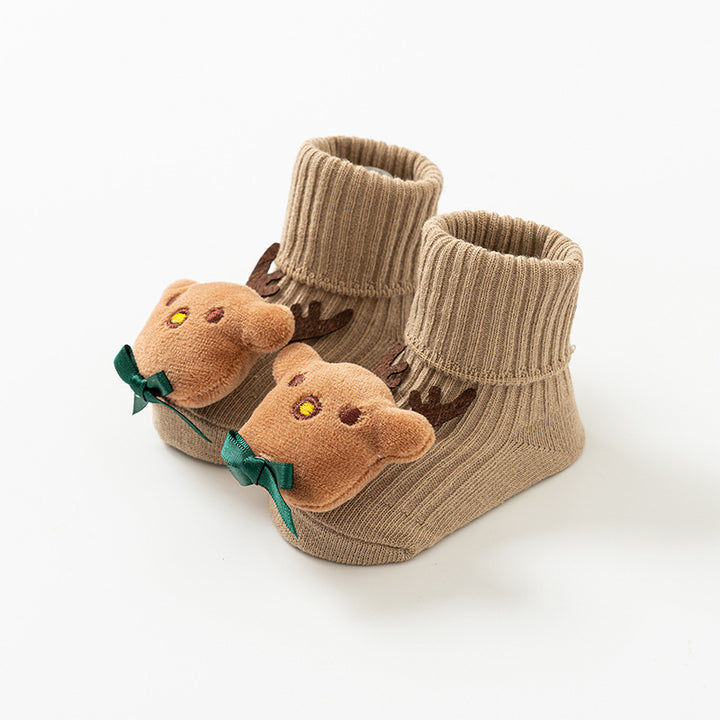 Newborn baby non-slip cotton cute mid-calf socks