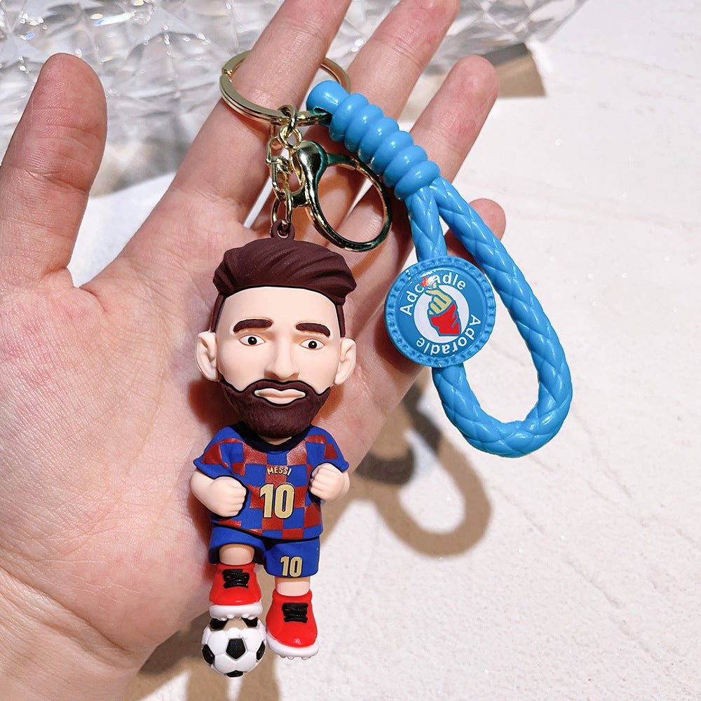 Football star character keychain Messi Ronaldo fan gift