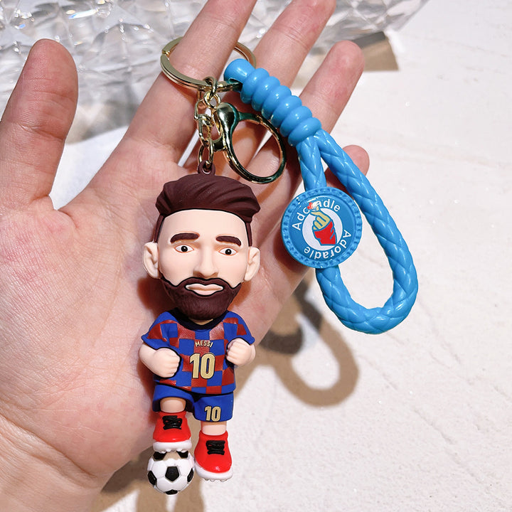 Football star character keychain Messi Ronaldo fan gift