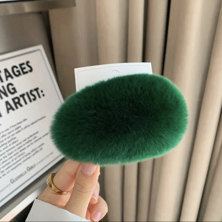 Furry plush hair clip for girls women