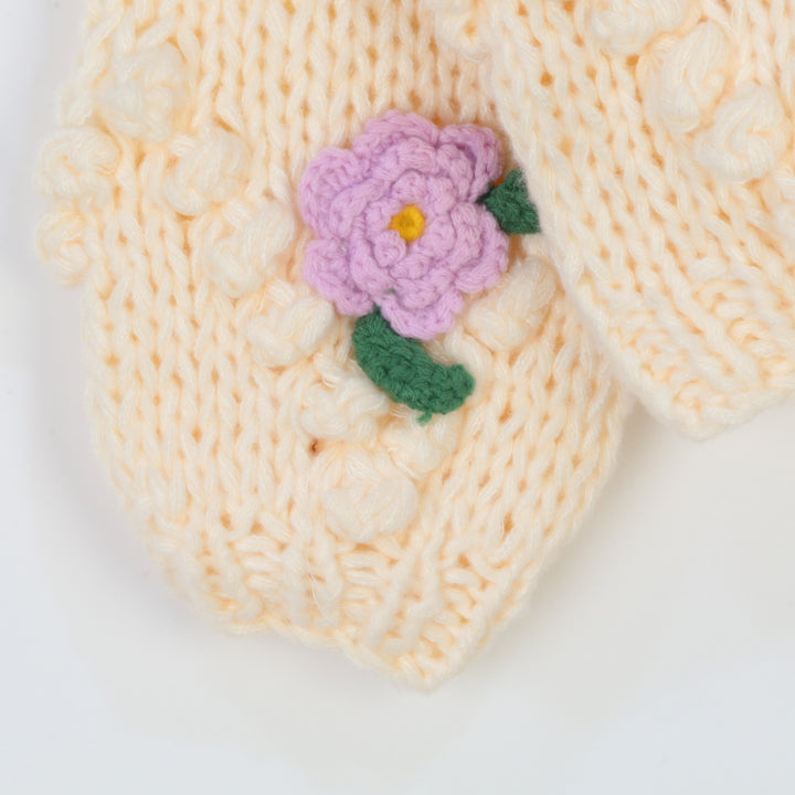 Hand-crocheted 3D flower knitted cardigan for women