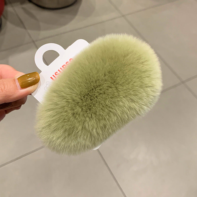 Furry plush hair clip for girls women