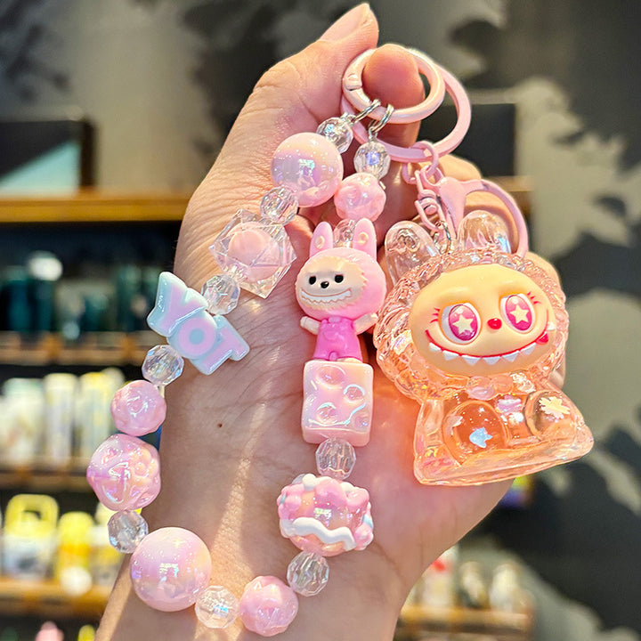 Crystal Quicksand Labubu Keychain Bag Pendant
