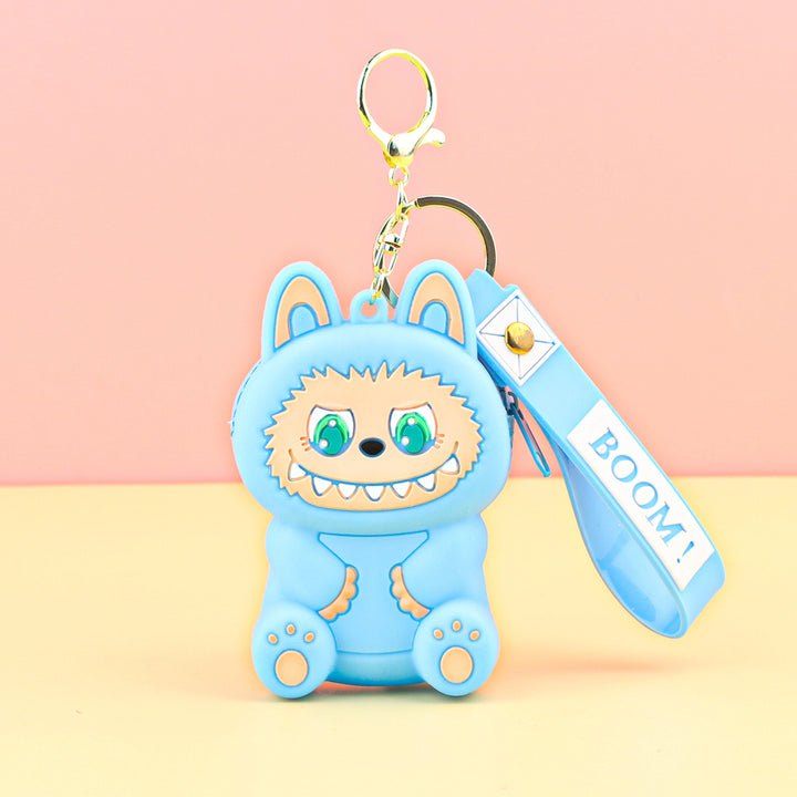 Children's silicone labubu coin purse key chain pendant gift