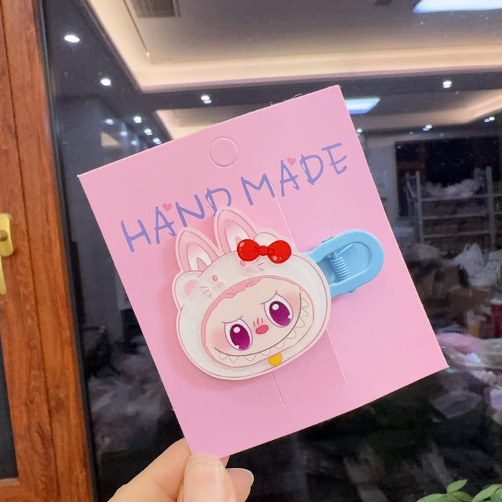 Labubu cartoon acrylic hair clip for girls