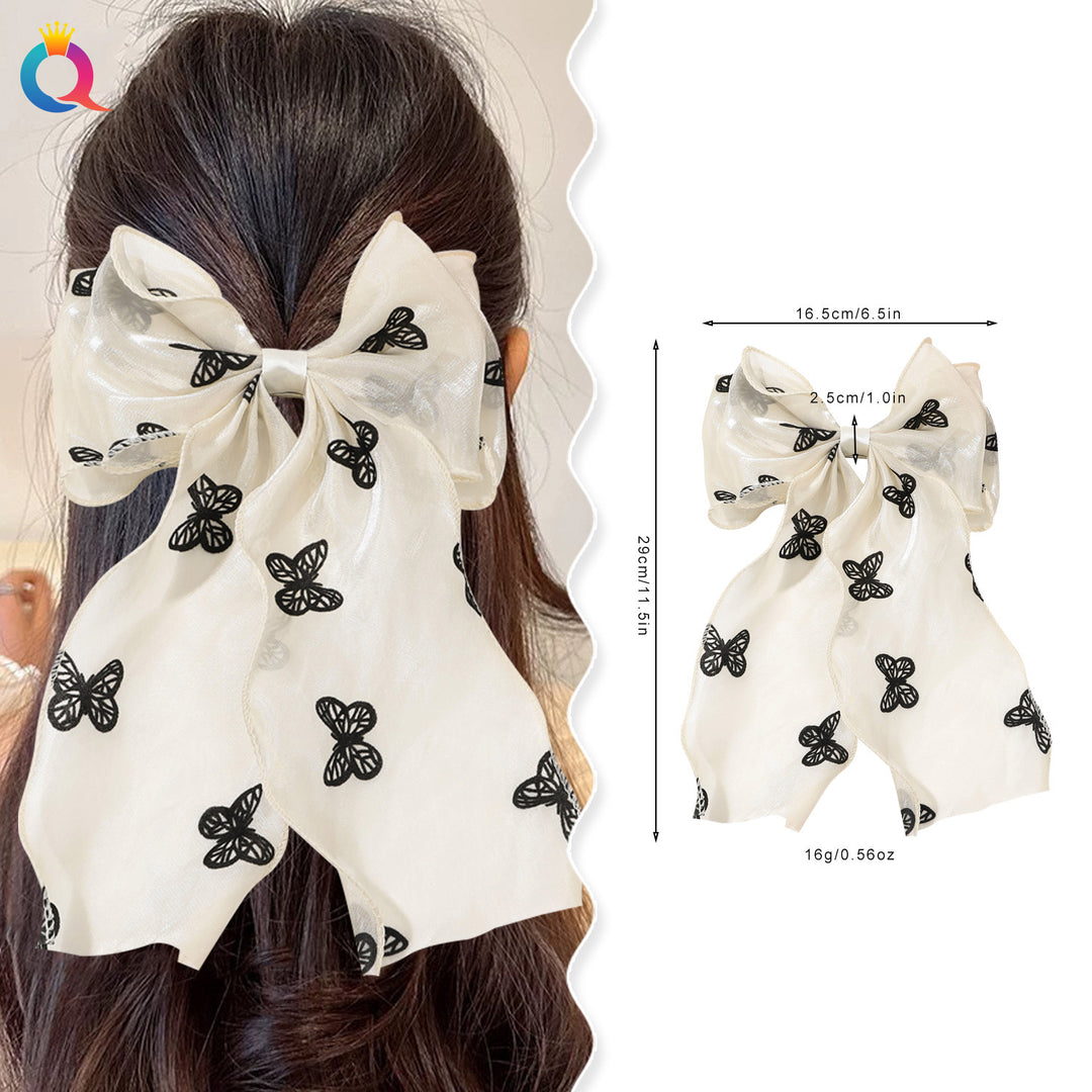 Pearlescent Mesh Hairbow Fairy Ribbon Bow Hair clip